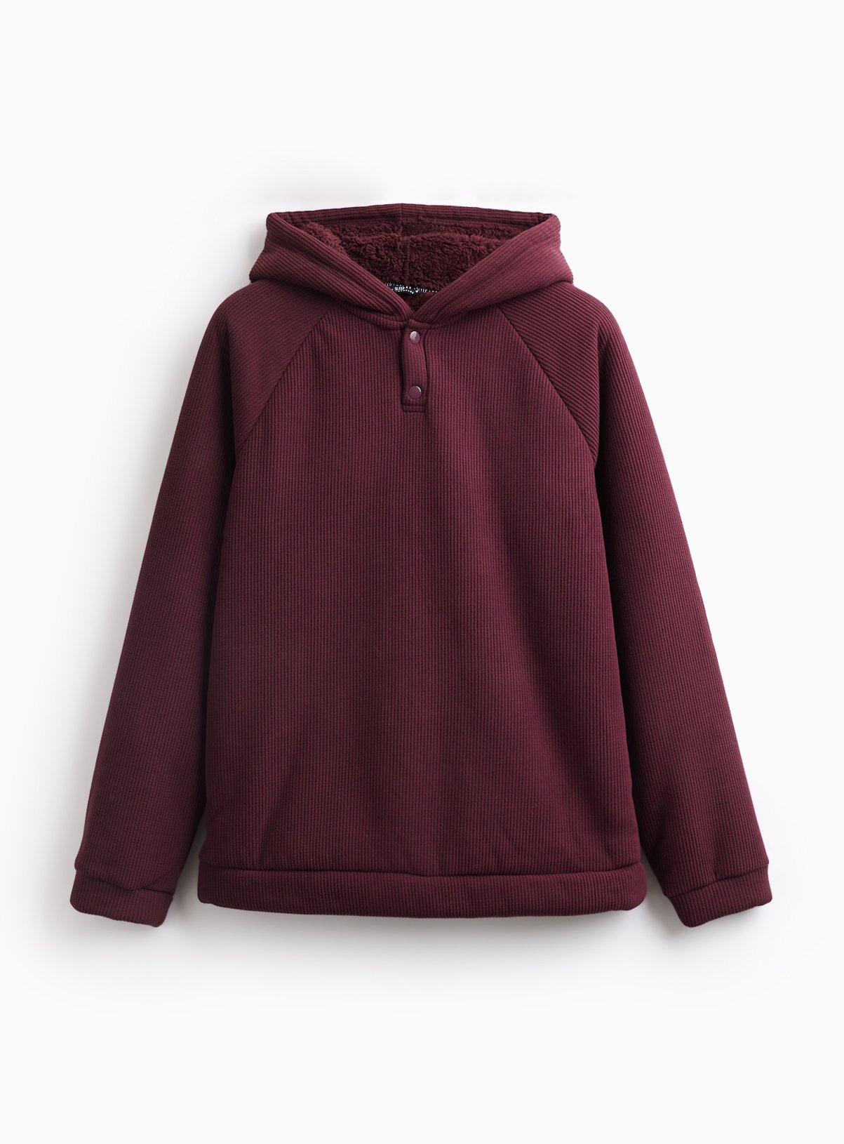 Burgundy Fleece Lined Waffle Hoodie Pyjamas M - Image 3 thumbnail